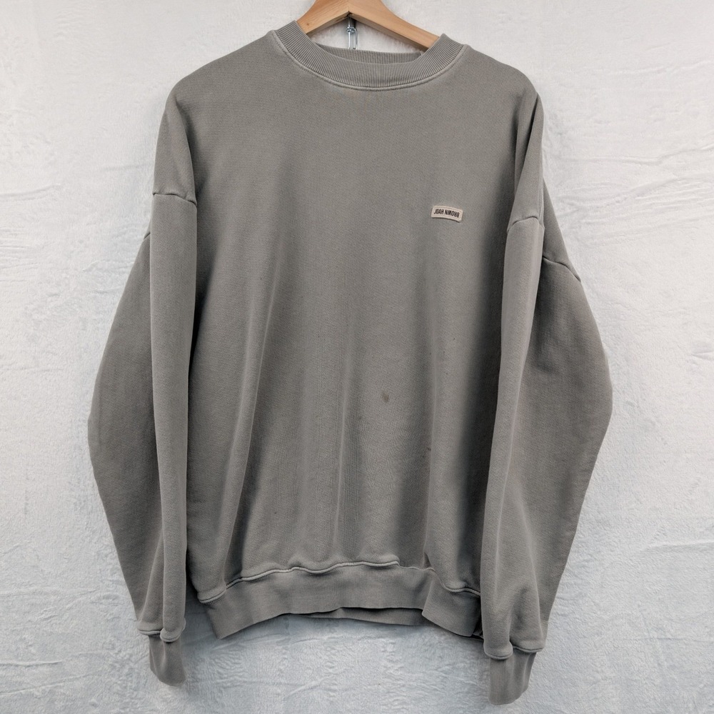 Joah Brown Sweatshirt Men's Medium Gray Oversized Streetwear French Terry USA